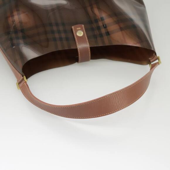 Burberry Nova Check Shoulder Bag Vinyl Leather Brown Gold - Picture 7 of 16